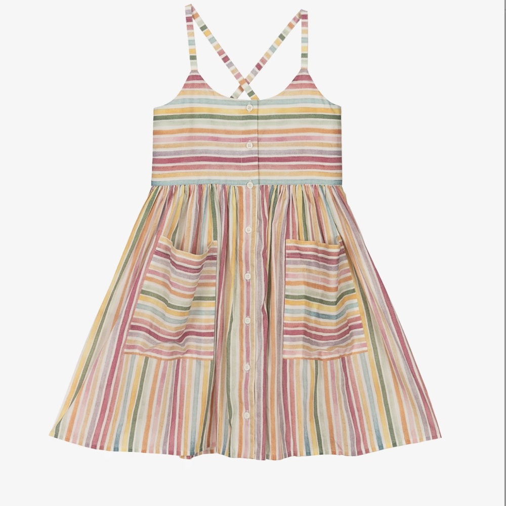 Stella McCartney Girls Multicolor Striped Summer Dress 6 NEW